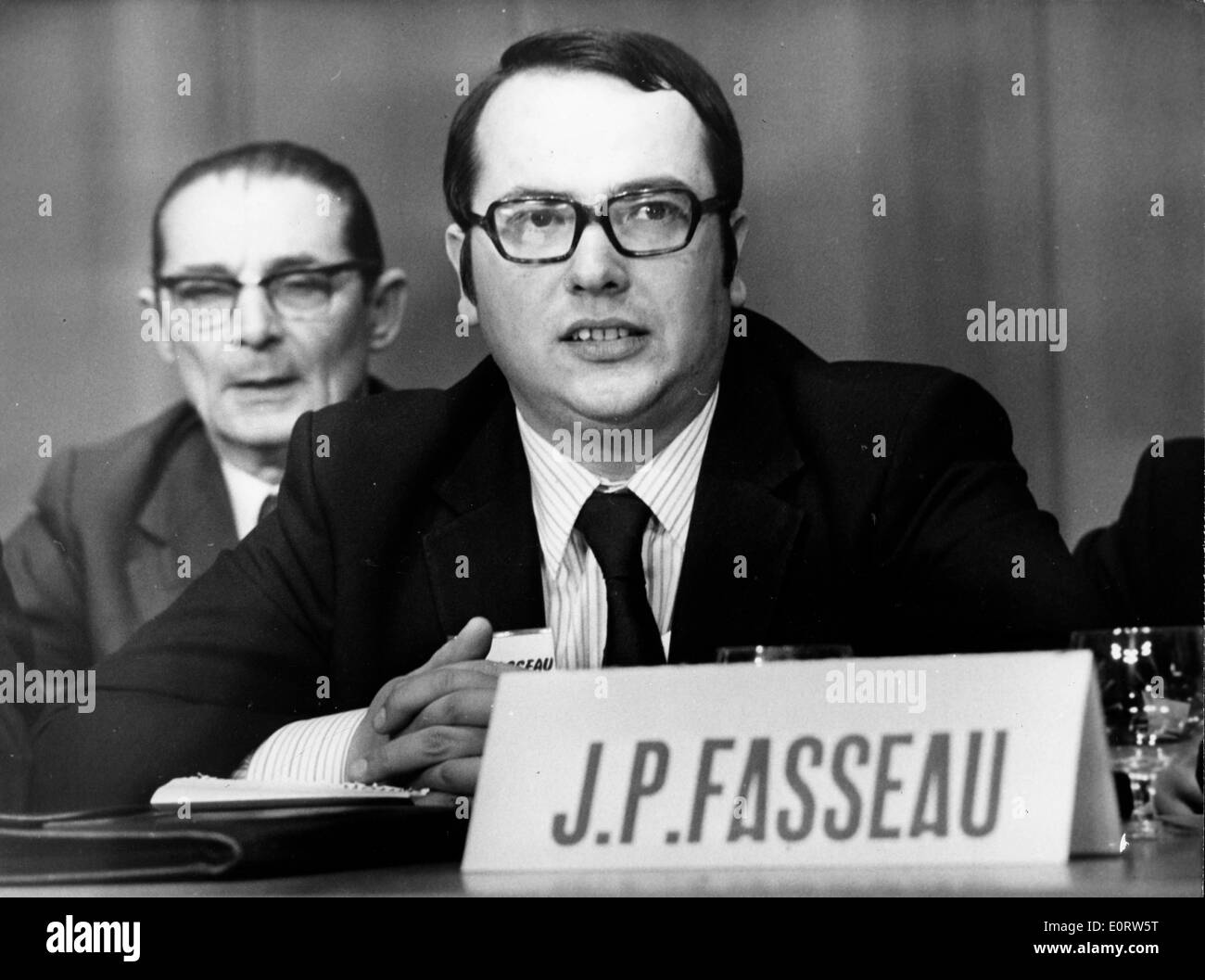 Jean-Pierre Fasseau in einer Konferenz Stockfoto