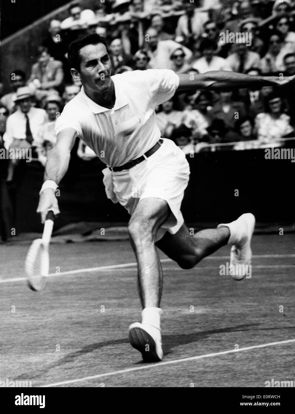 Tennis-Spieler Bob Falkenburg in Wimbledon Stockfoto