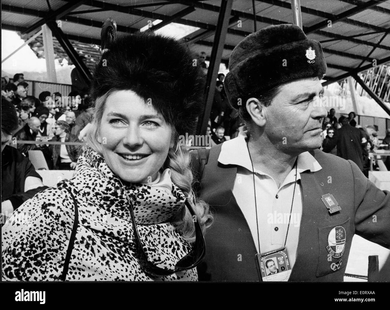 Eduard von Falz-Fein besucht Olympische Spiele mit Frau Stockfoto