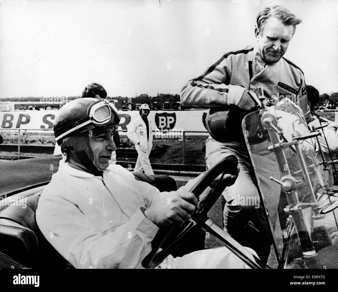 Premierminister Fraser Rennen mit Fangio Stockfoto