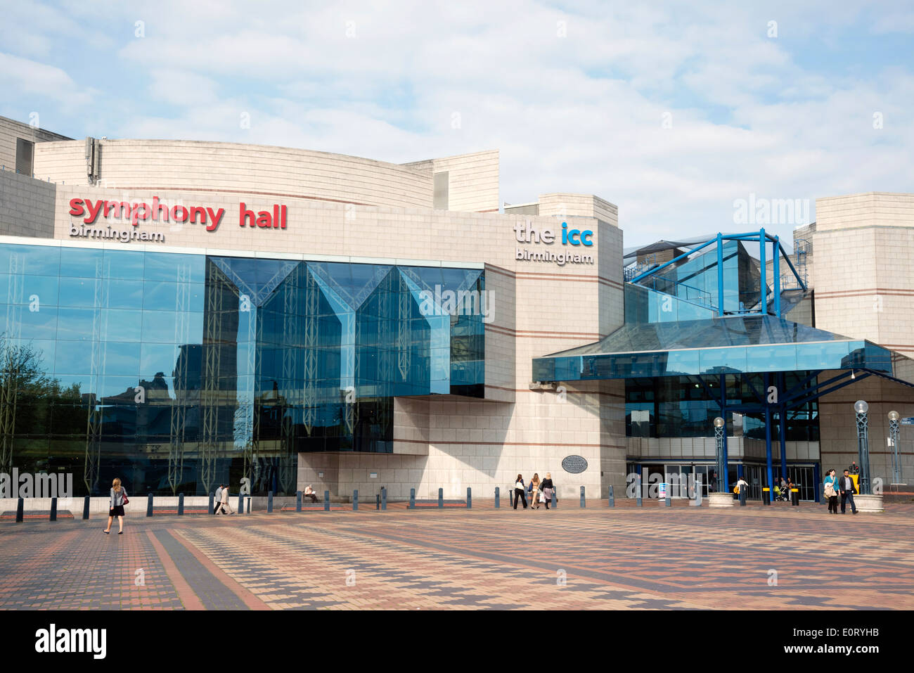 Symphony Hall & ICC in Birmingham City Centre, Großbritannien. Stockfoto