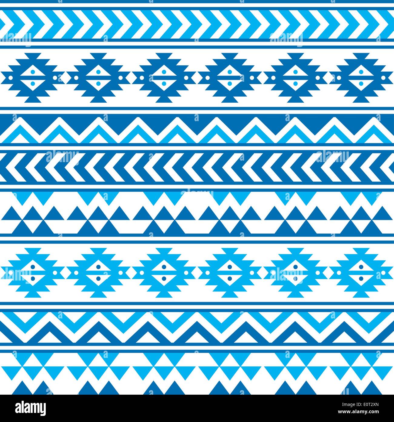 Aztekische tribal blau-Marine Musterdesign Stock Vektor