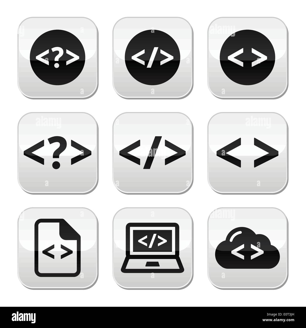 Code-Vektor-Tasten programmieren gesetzt Stock Vektor