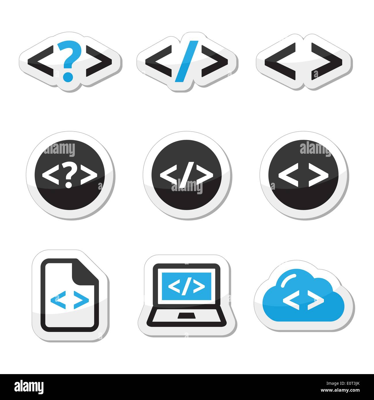 Progrmming Code-Vektor-Icons set Stock Vektor