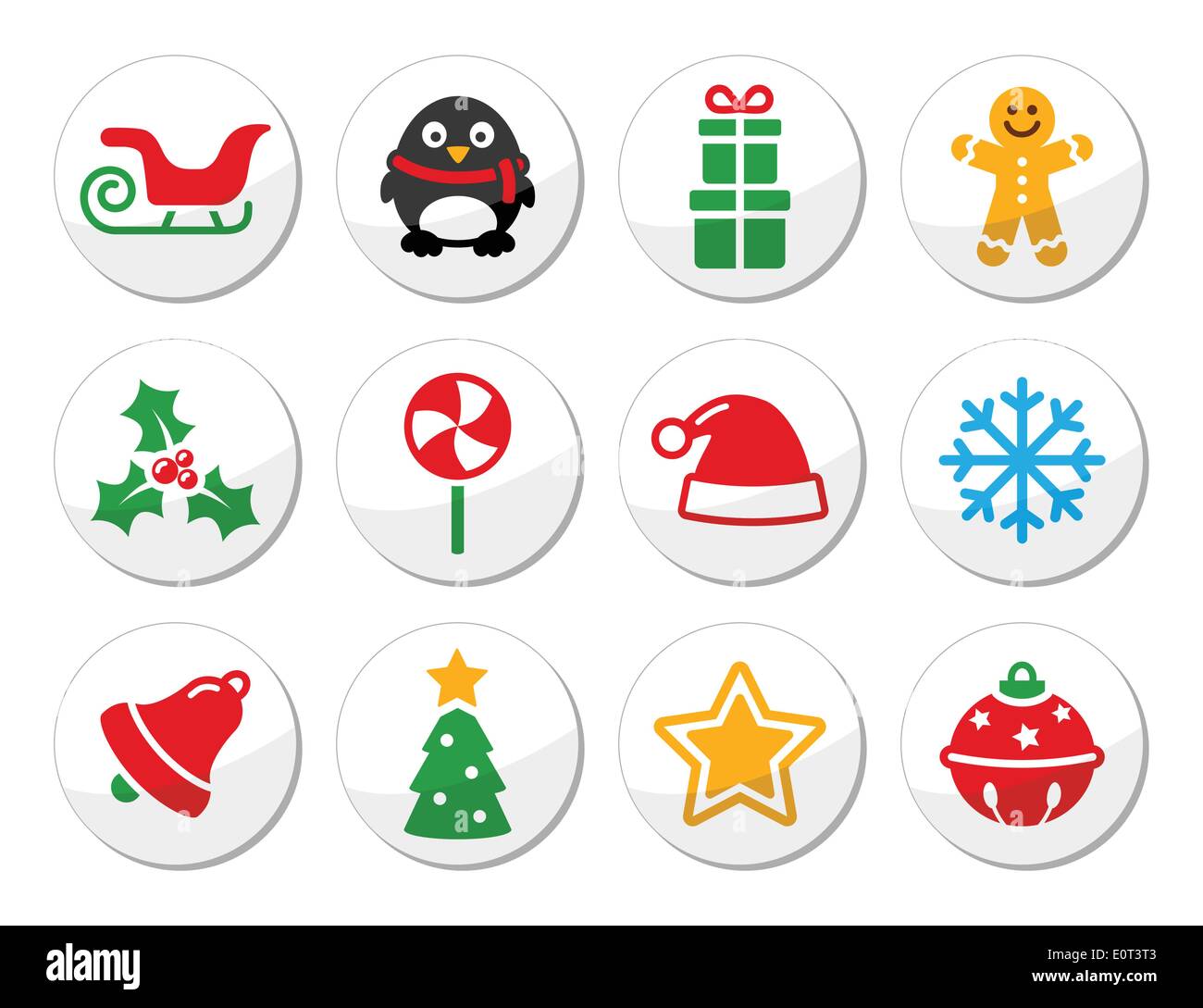 Weihnachten Vektor Runde Icons set Stock Vektor