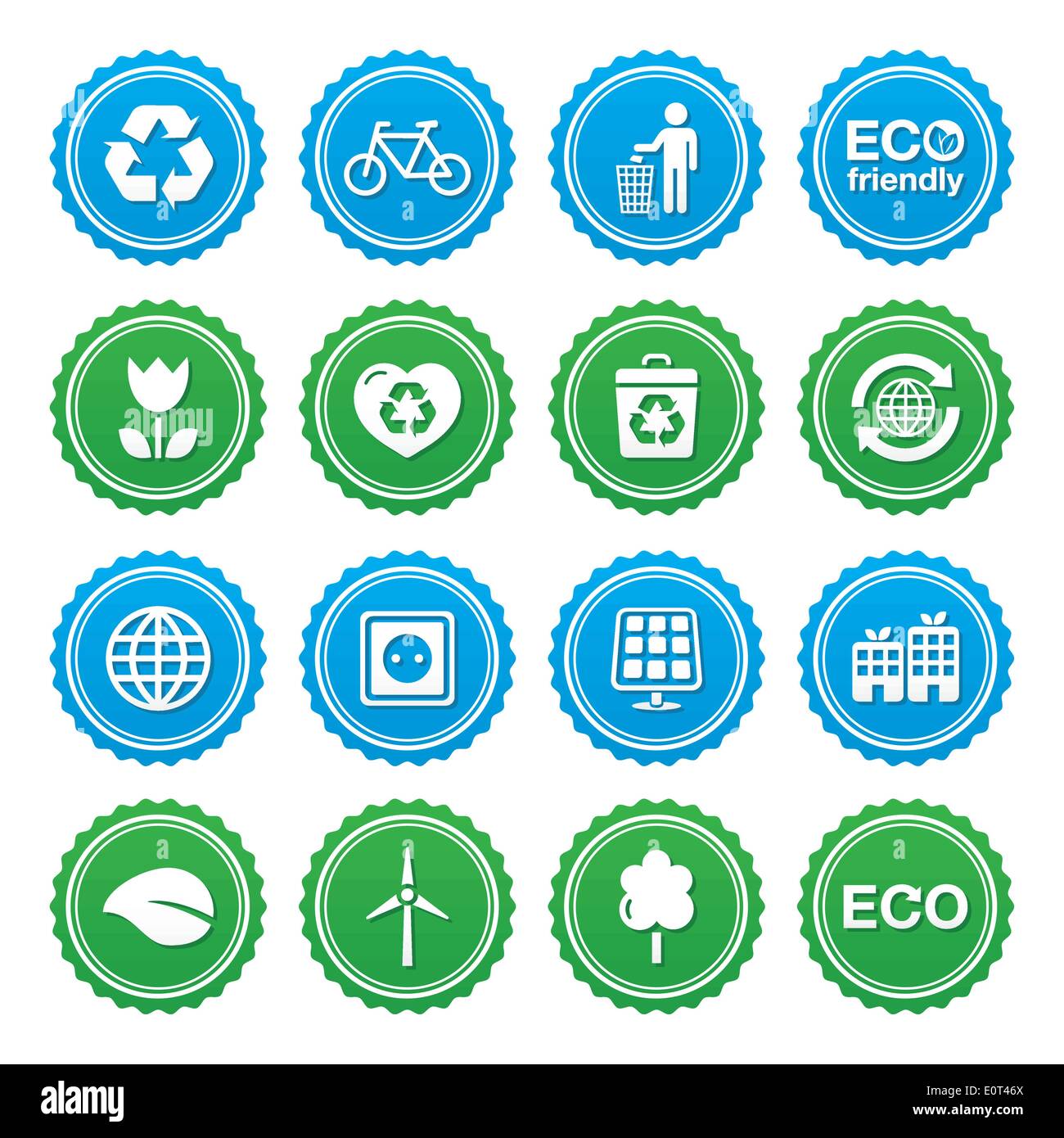 Umweltzeichen green set - Ökologie, recycling, Eco-Power-Konzept Stock Vektor