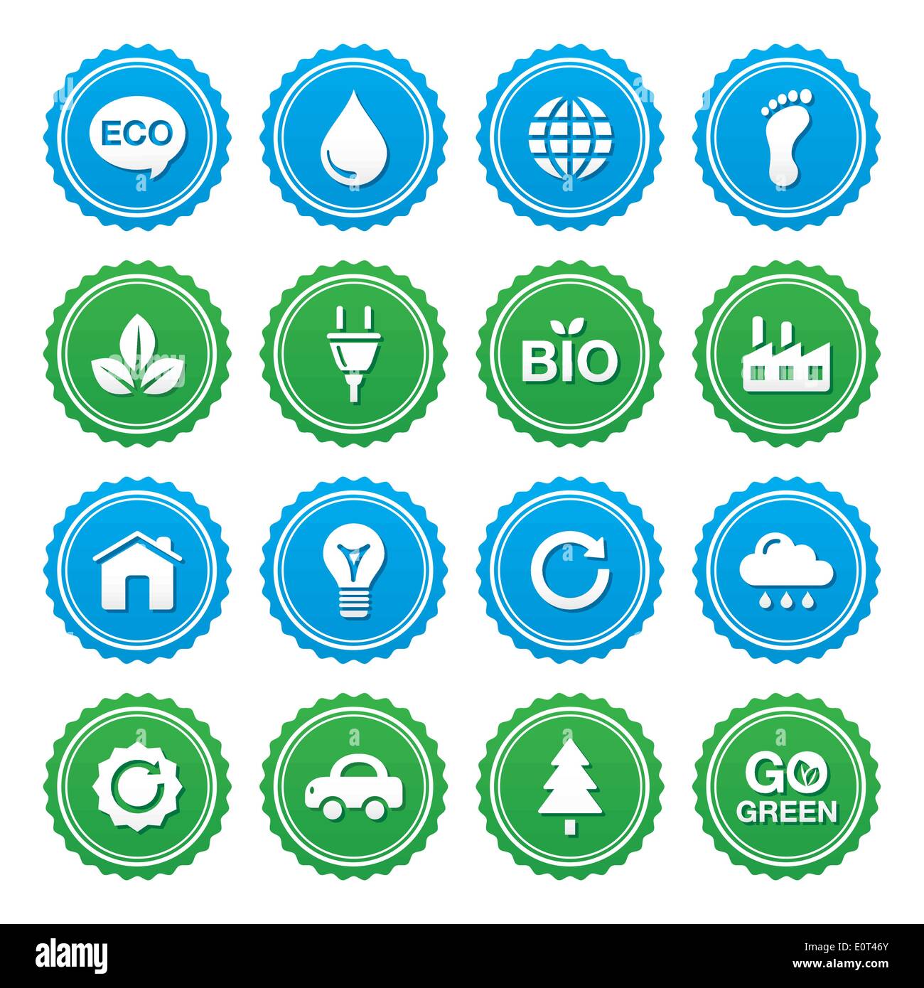 Umweltzeichen green set - Ökologie, Recycling, Eco-Power-Konzept Stock Vektor