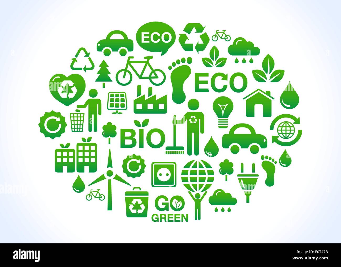 Eco-grünen Planeten Symbole Abbildung Stock Vektor