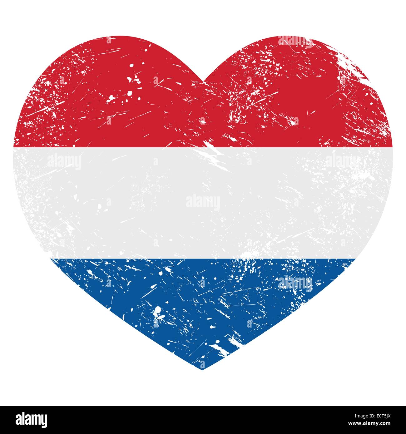 Niederlande, Holland Herz Retro-Flagge Stock Vektor