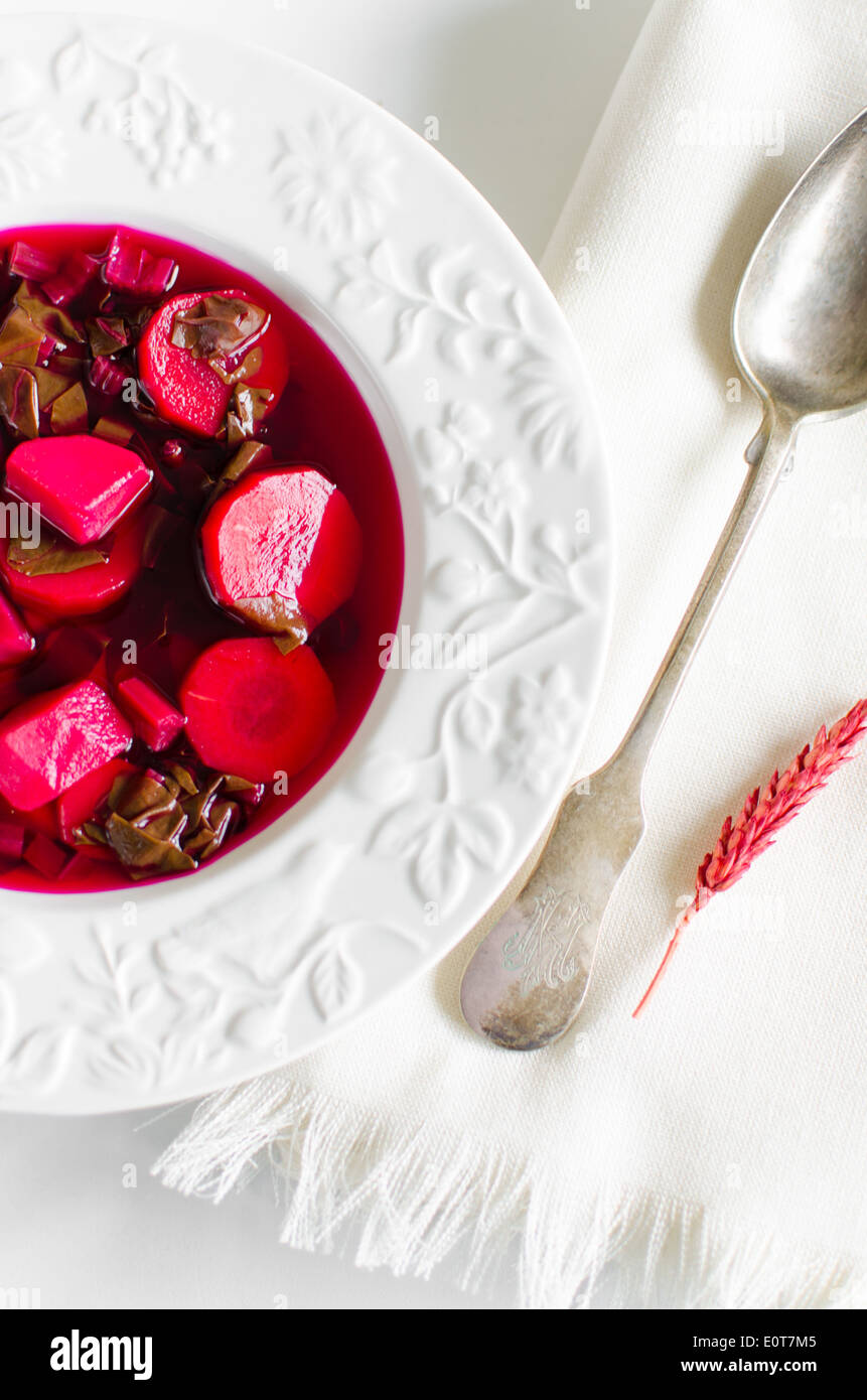 Rote Bete Suppe Stockfoto