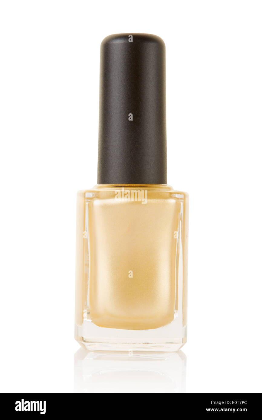 Gold Nagellack Flasche Stockfoto