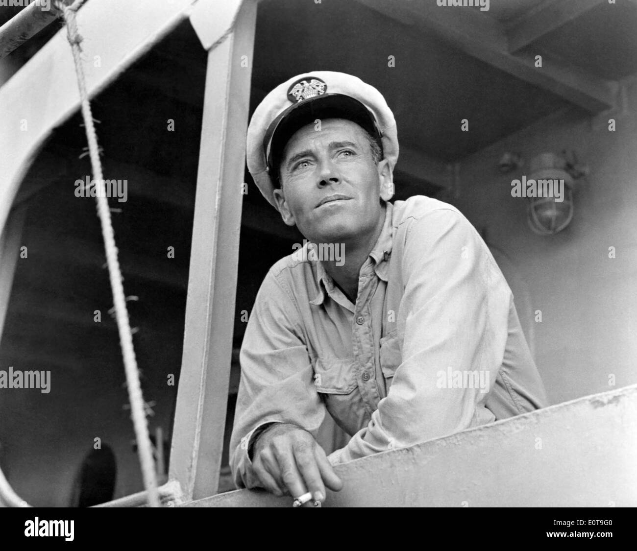 Henry Fonda, am Set des Films, "Mister Roberts", 1955 Stockfoto