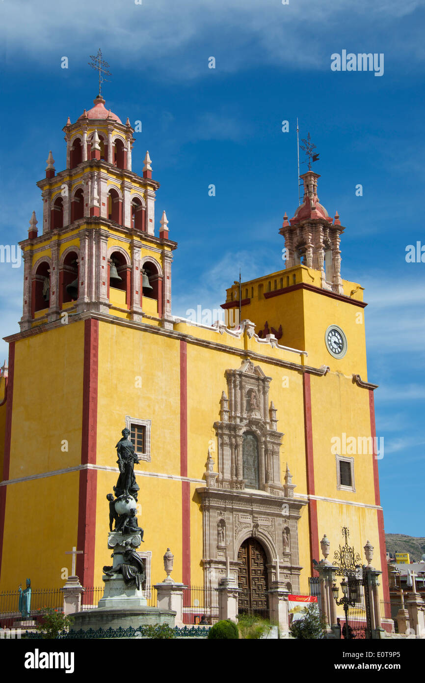 Fassade-Basilika unserer lieben Frau Guanajuato Mexiko Stockfoto