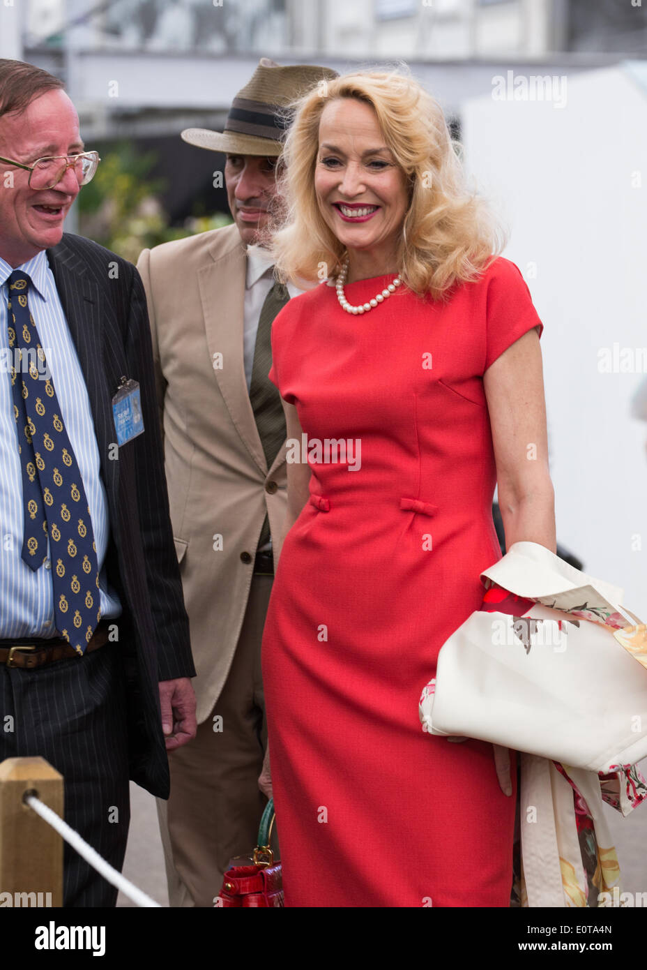 London, UK. 19. Mai 2014. Die RHS Chelsea Flower Show 2014. Das Royal Hospital Chelsea, London, UK. 19. Mai 2014. Jerry Hall auf der Chelsea Flower Show. Bildnachweis: Graham Eva/Alamy Live-Nachrichten Stockfoto