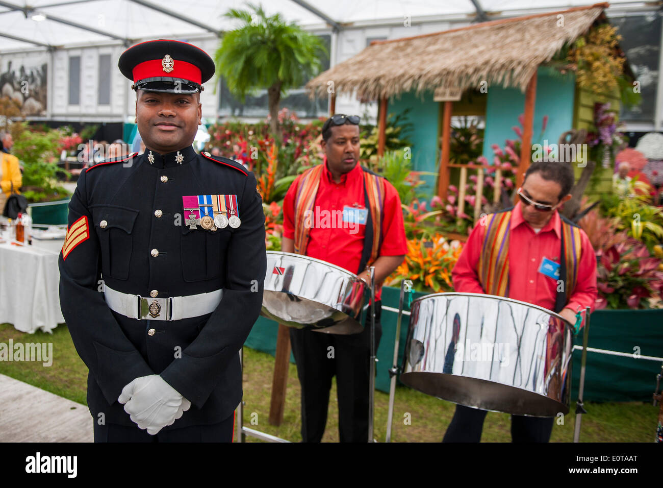 Lance Sergeant Johnson Gideon Beharry VC. Die Chelsea Flower Show 2014. Das Royal Hospital Chelsea, London, UK.  19. Mai 2014. Stockfoto