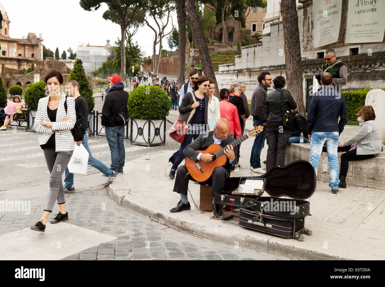 Straße Entertainer Gitarre, Stadtzentrum von Rom, Rom, Italien Europa Stockfoto