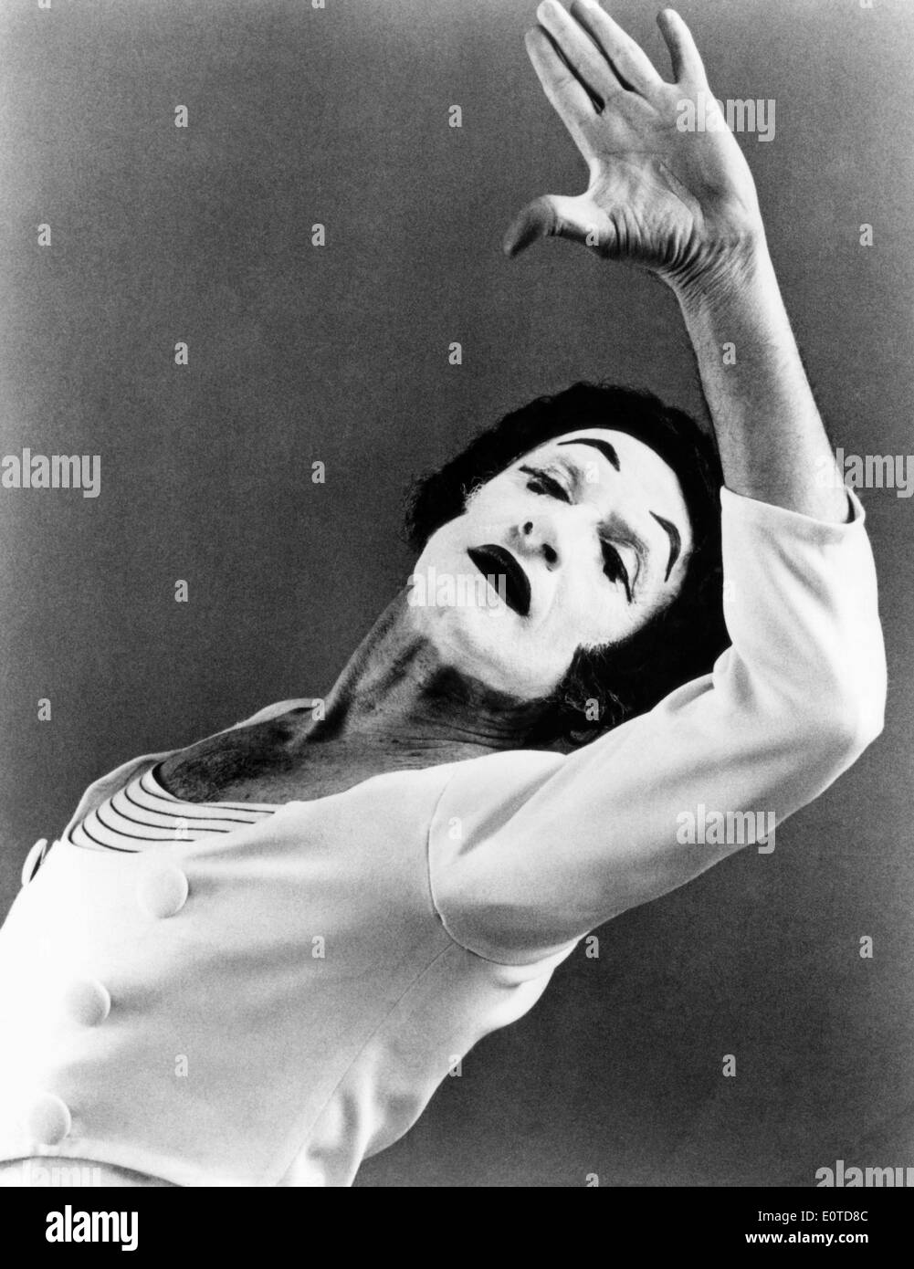 Marcel Marceau (1923-2007), französischer Schauspieler und Pantomime, Porträt mit weißem Make-up, ca. 1960 Stockfoto