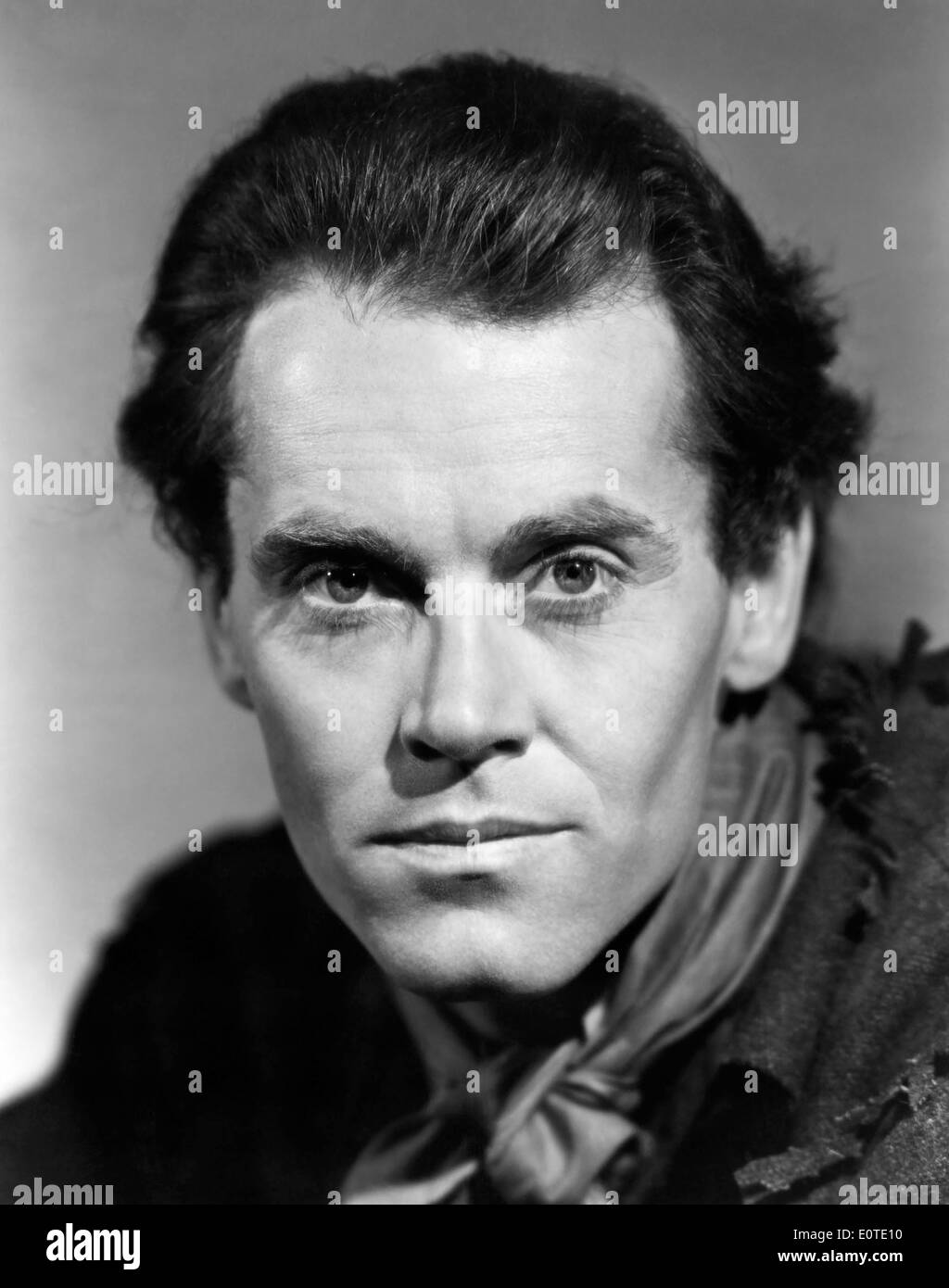 Henry Fonda, close-up Portrait, am Set des Films "Schlagzeug entlang der Mohawk", 1939 Stockfoto