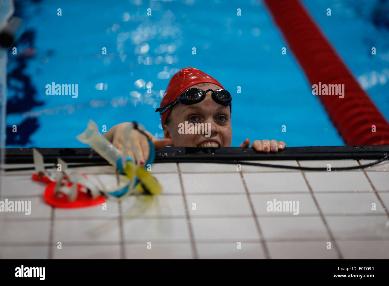 Eleanor Simmonds Großbritanniens trainiert im Aquatics Center während der 2012 Paralympischen Spiele in London, London, Großbritannien, 5. September 2012. Stockfoto