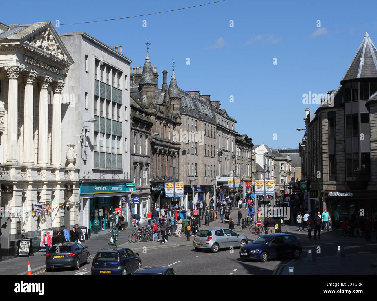 Erhöhten Blick auf young street Inverness Schottland Mai 2014 Stockfoto