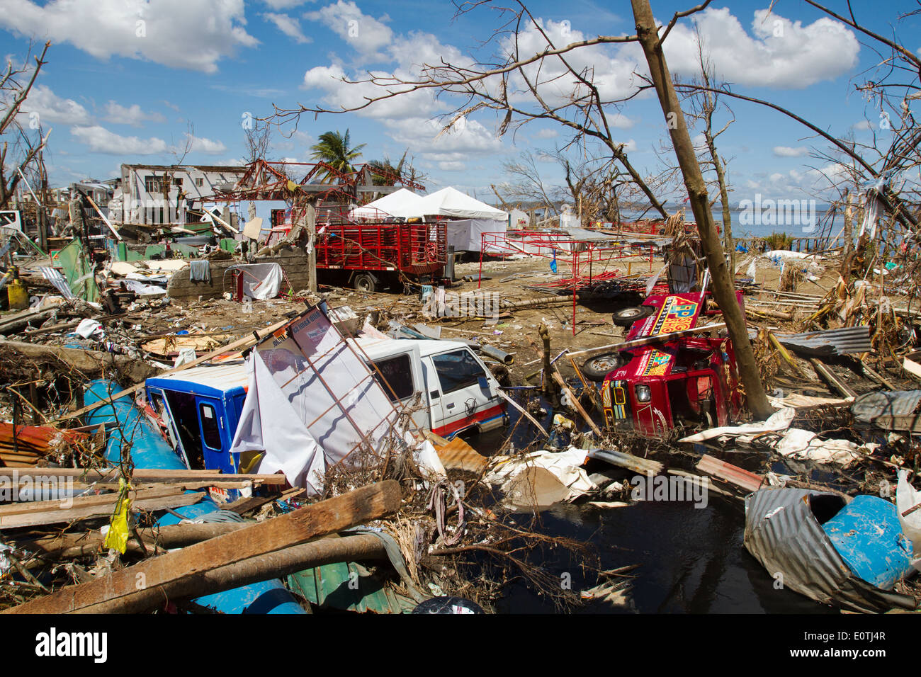 Abgeflachte Tacloban City nach Hurrikan Haiyan Philippinen Stockfoto