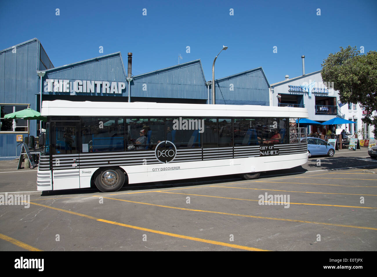 Stadt-Entdecker-Hop on Hop off-Bus in Napier Hawkes Bay Region Neuseelands Stockfoto
