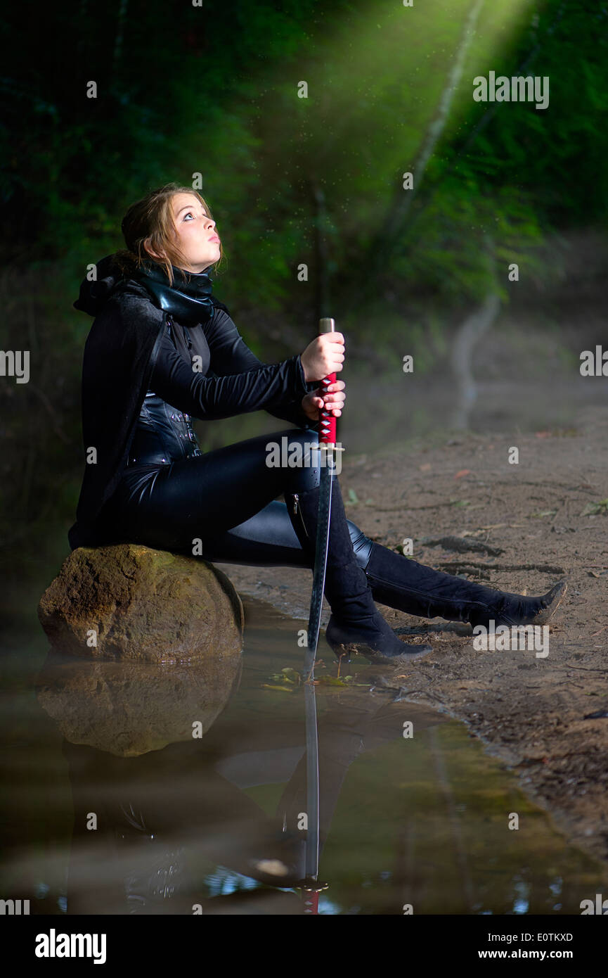 Junge Ninja-Krieger Stockfoto