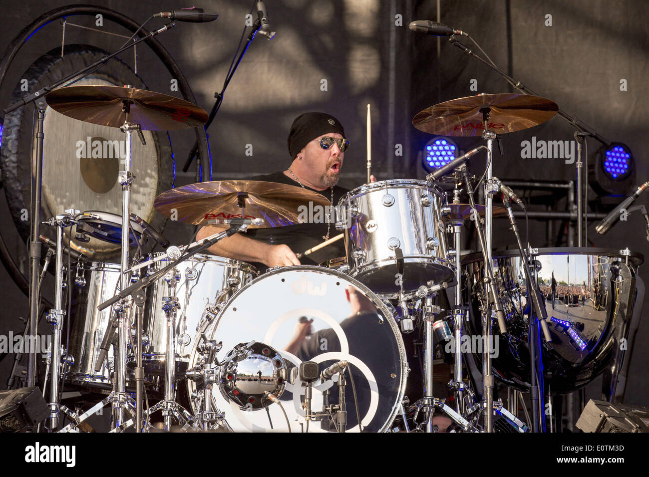 Columbus, Ohio, USA. 18. Mai 2014. Schlagzeuger JASON BONHAM Jason Bonhams Led Zeppelin Erfahrung führt live am Rock auf der Palette Music Festival in Columbus, Ohio © Daniel DeSlover/ZUMAPRESS.com/Alamy Live-Nachrichten Stockfoto