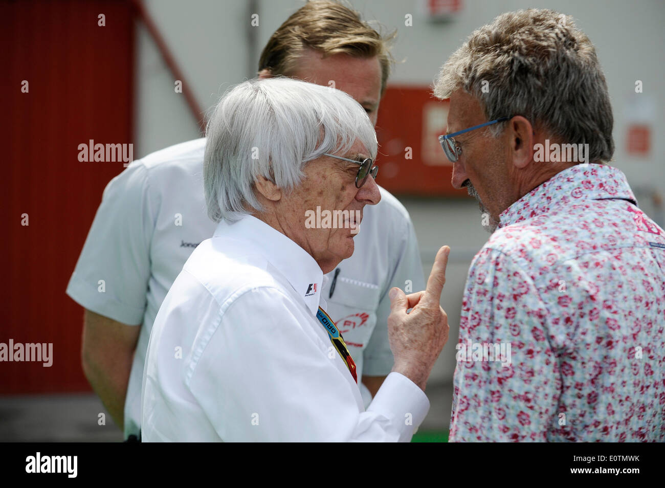 Formel 1 Grand Prix von Spanien 2014---Formel-1-Chef Bernie Ecclestone (GBR) und Eddie Jordan Stockfoto