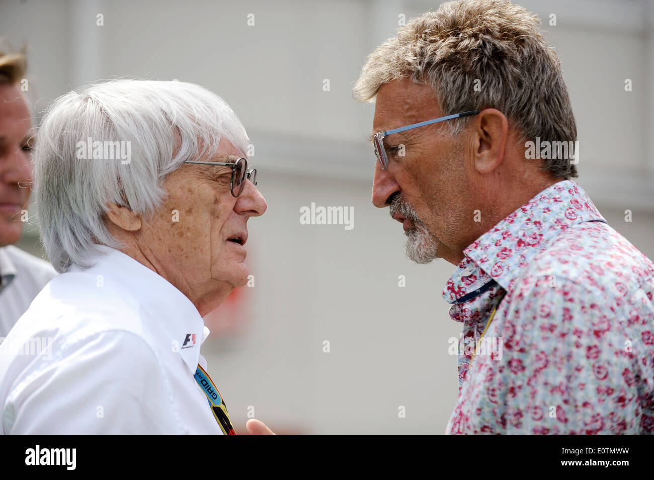 Formel 1 Grand Prix von Spanien 2014---Formel-1-Chef Bernie Ecclestone (GBR) und Eddie Jordan Stockfoto