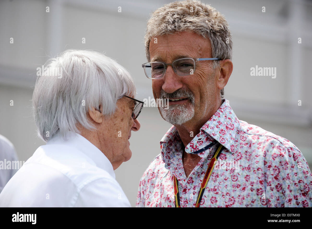 Formel 1 Grand Prix von Spanien 2014---Formel-1-Chef Bernie Ecclestone (GBR) und Eddie Jordan Stockfoto