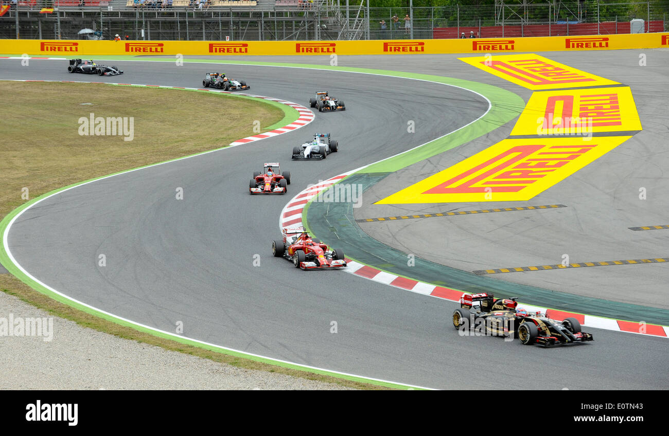 Formel 1 Grand Prix von Spanien 2014---erste Kurve nach dem Start Stockfoto