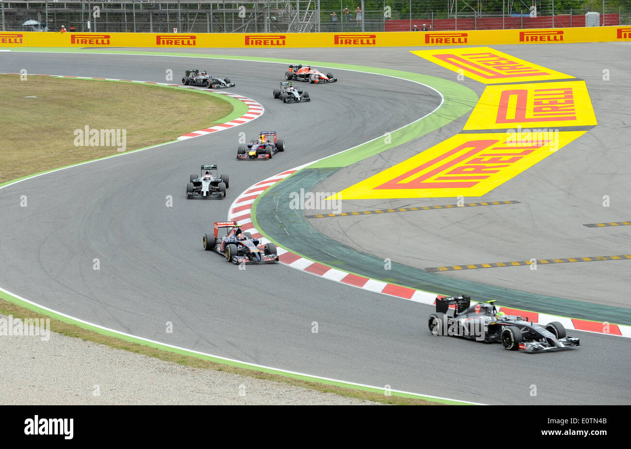 Formel 1 Grand Prix von Spanien 2014---erste Kurve nach dem Start Stockfoto