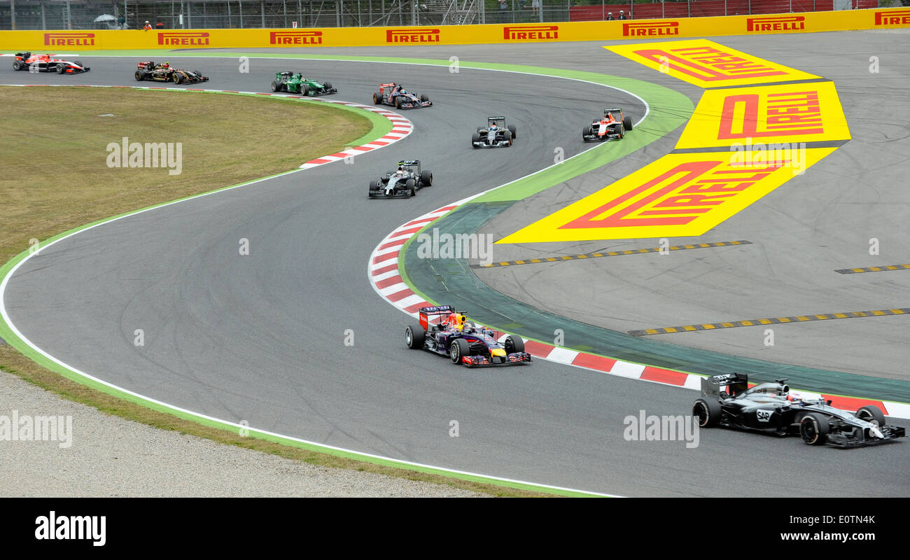 Formel 1 Grand Prix von Spanien 2014---erste Kurve nach dem Start Stockfoto