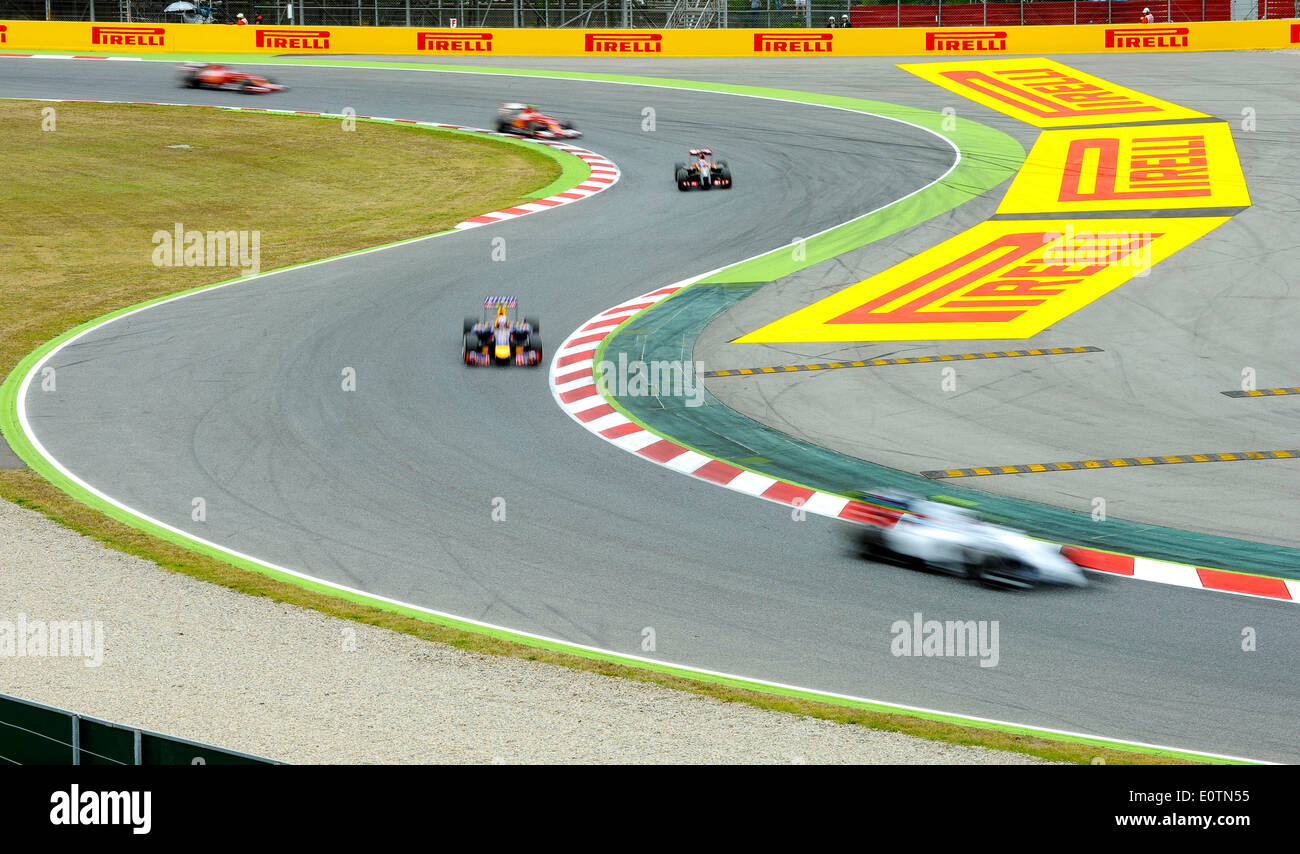 Motorsport 9. Bis 11. Mai 2014, Circuit de Catalunya, Montmelo, Spanien, Formel 1 Grand Prix von Spanien ---- Rennwagen verschwommen Stockfoto