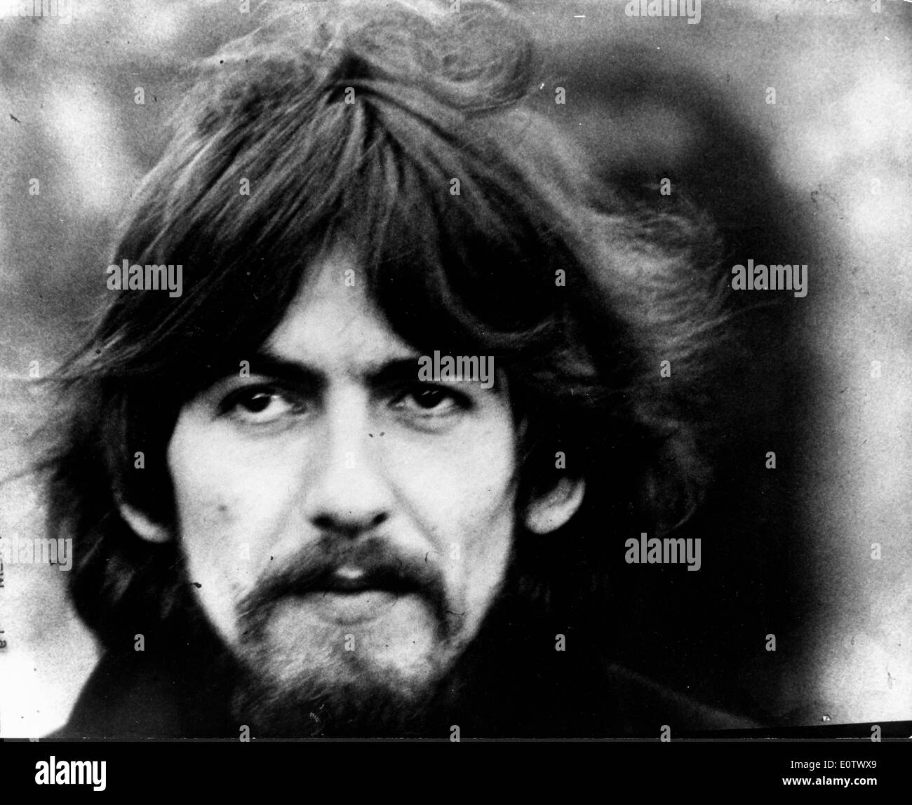 Close-up of The Beatles Gitarristen George Harrison Stockfoto