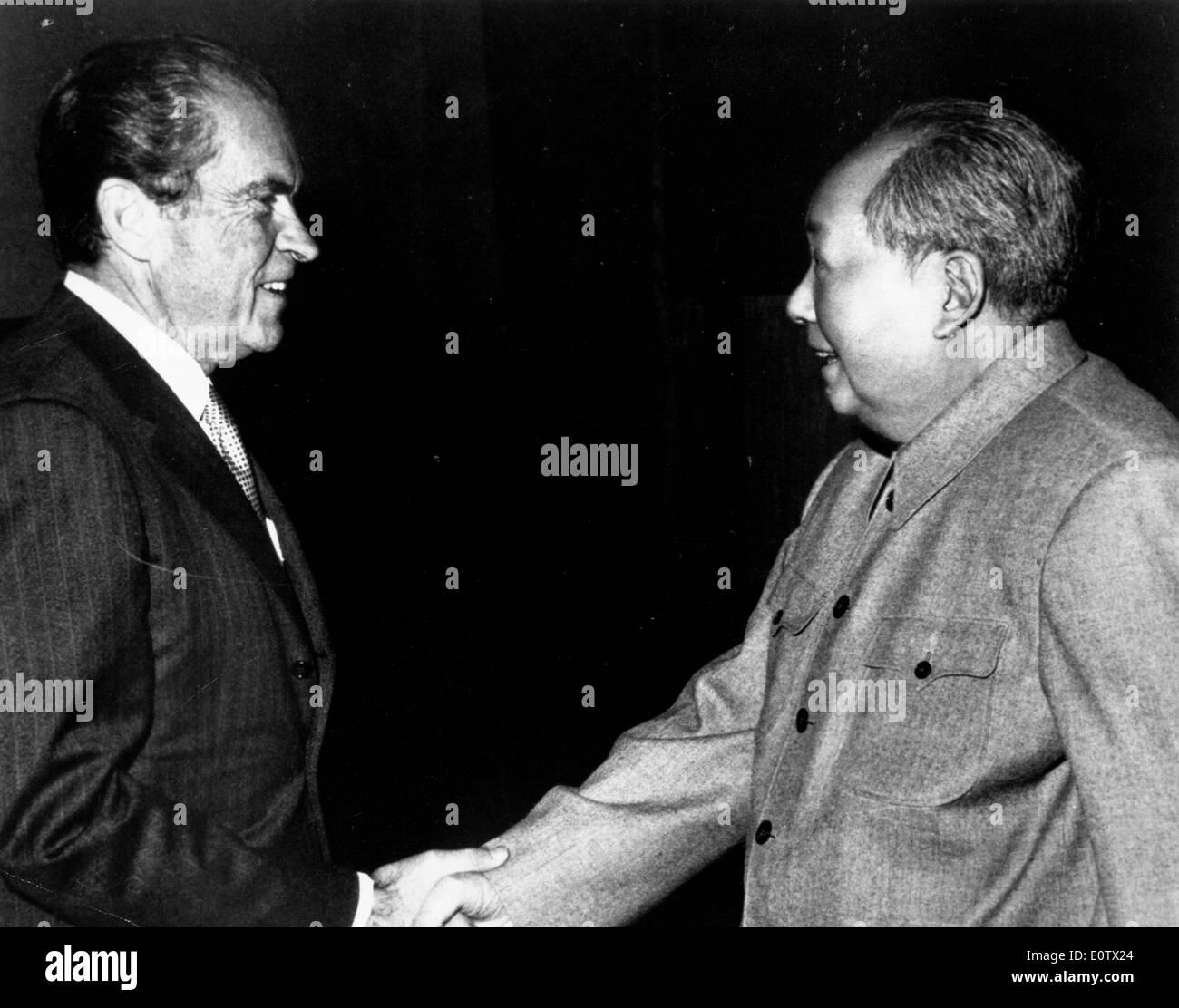 Vorsitzender Mao Zedong trifft US-Präsident Richard Nixon Stockfoto