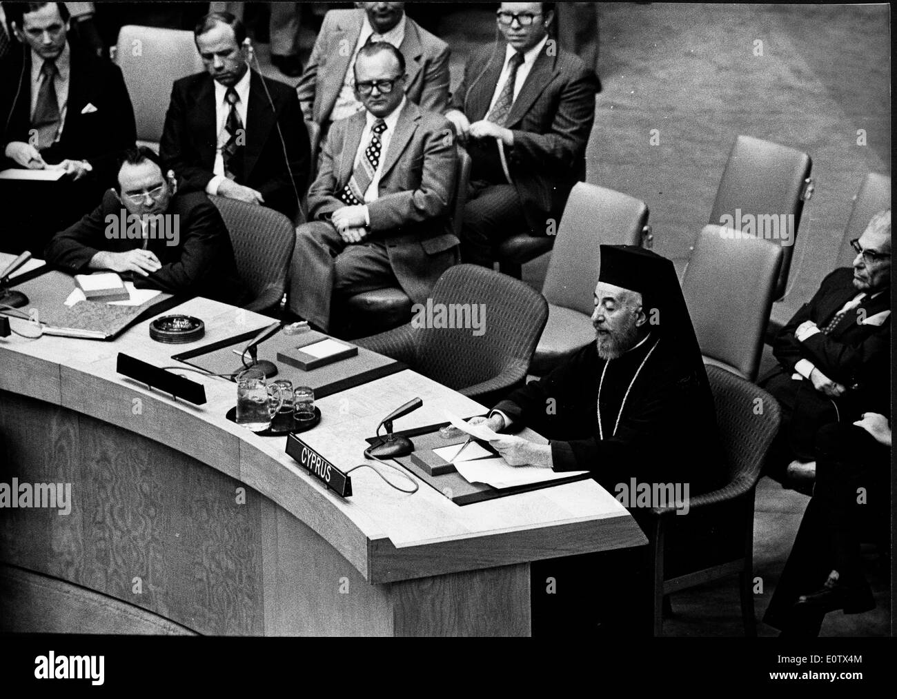 Erzbischof Makarios III spricht auf der Tagung der Vereinten Nationen Stockfoto