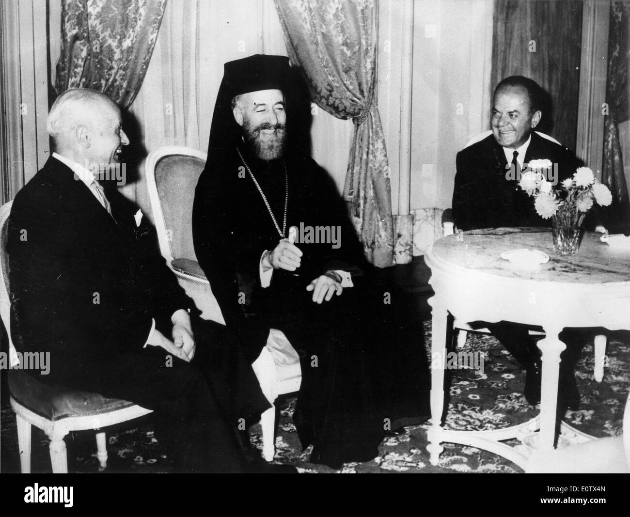 Makarios III, Georgios Papadopoulos, Panagiotis Pipinelis Stockfoto