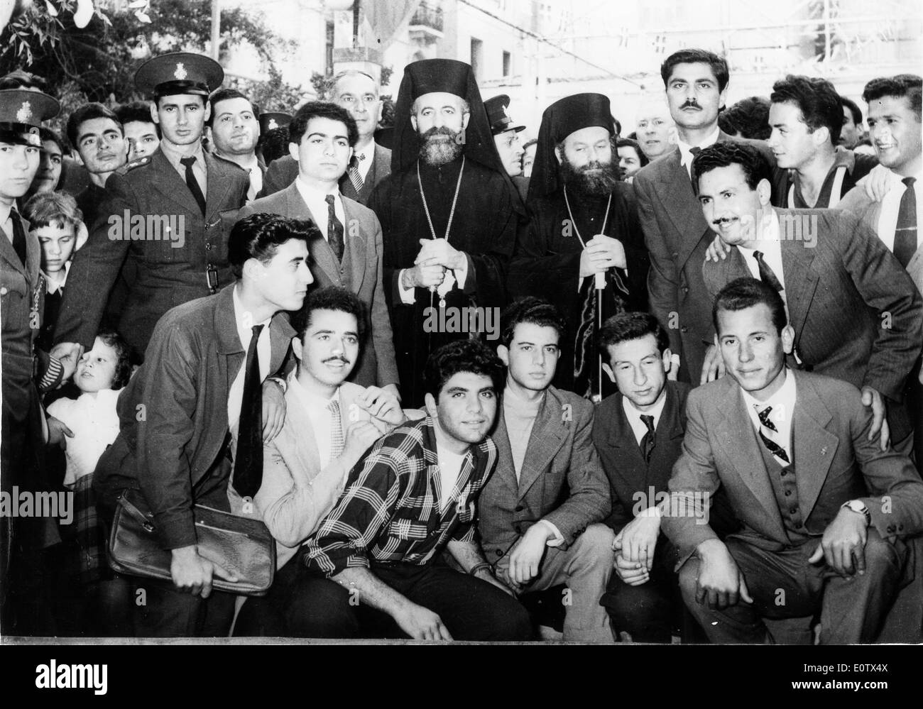 Erzbischof Makarios III besucht Studierende der Universität Stockfoto