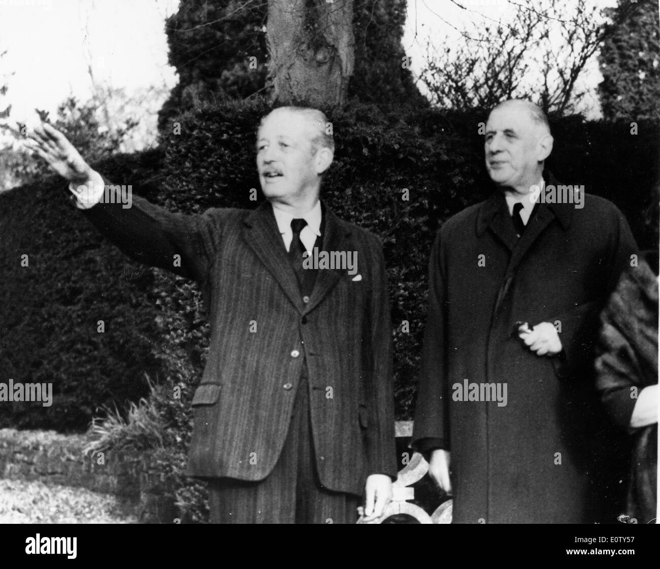 Charles de Gaulle besucht Harold Macmillan Stockfoto