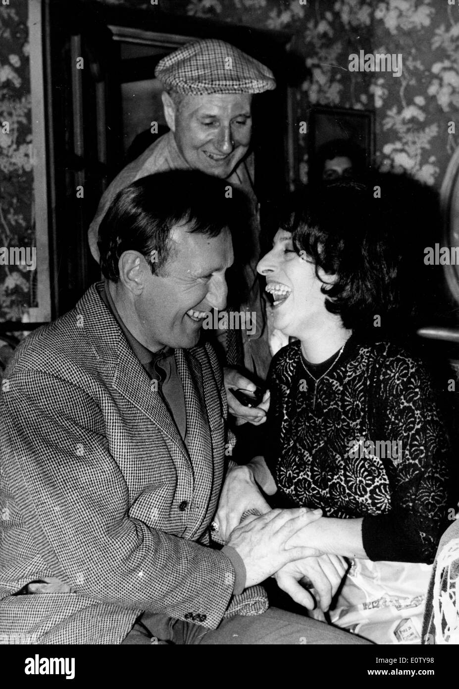 Schauspieler Anna Magnani, Bourvil und Claude Autant-Lara Stockfoto