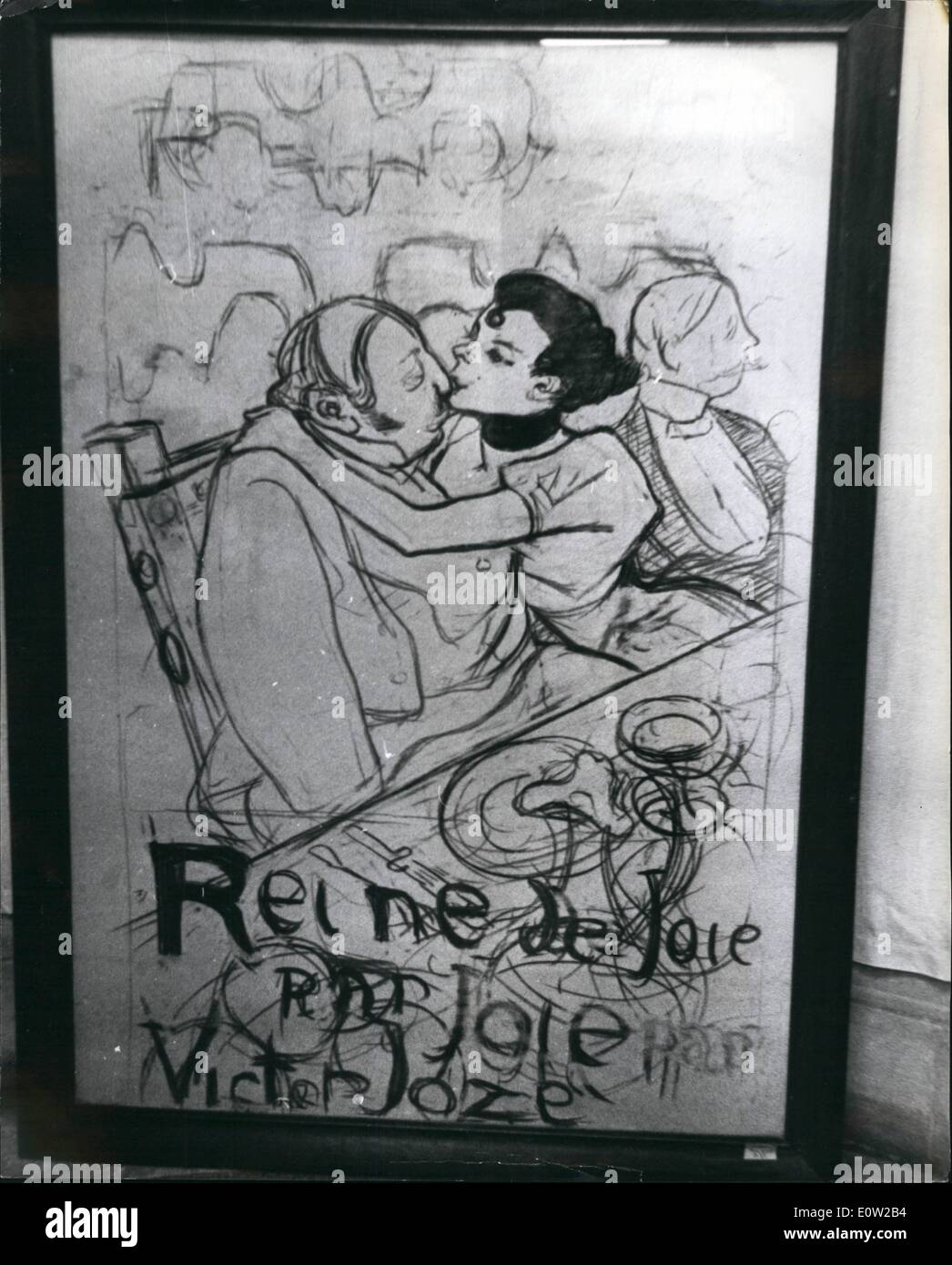 2. Februar 1961 - Tulouse-Lautrec Ausstellung in London: die Ausstellung der Arbeiten von Toulouse-Lautreg öffnet dieses Wochenende um die Tate-Galerien. Dies ist die erste Ausstellung dieser Art in London stattfinden. Das Foto zeigt ein Lautrec Poster für '' The Moulin Rogue'' - eines der Exhibies in London. Stockfoto