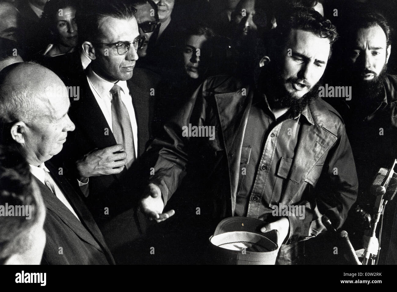 Fidel Castro und Nikita Chruschtschow im sowjetischen Mission Stockfoto