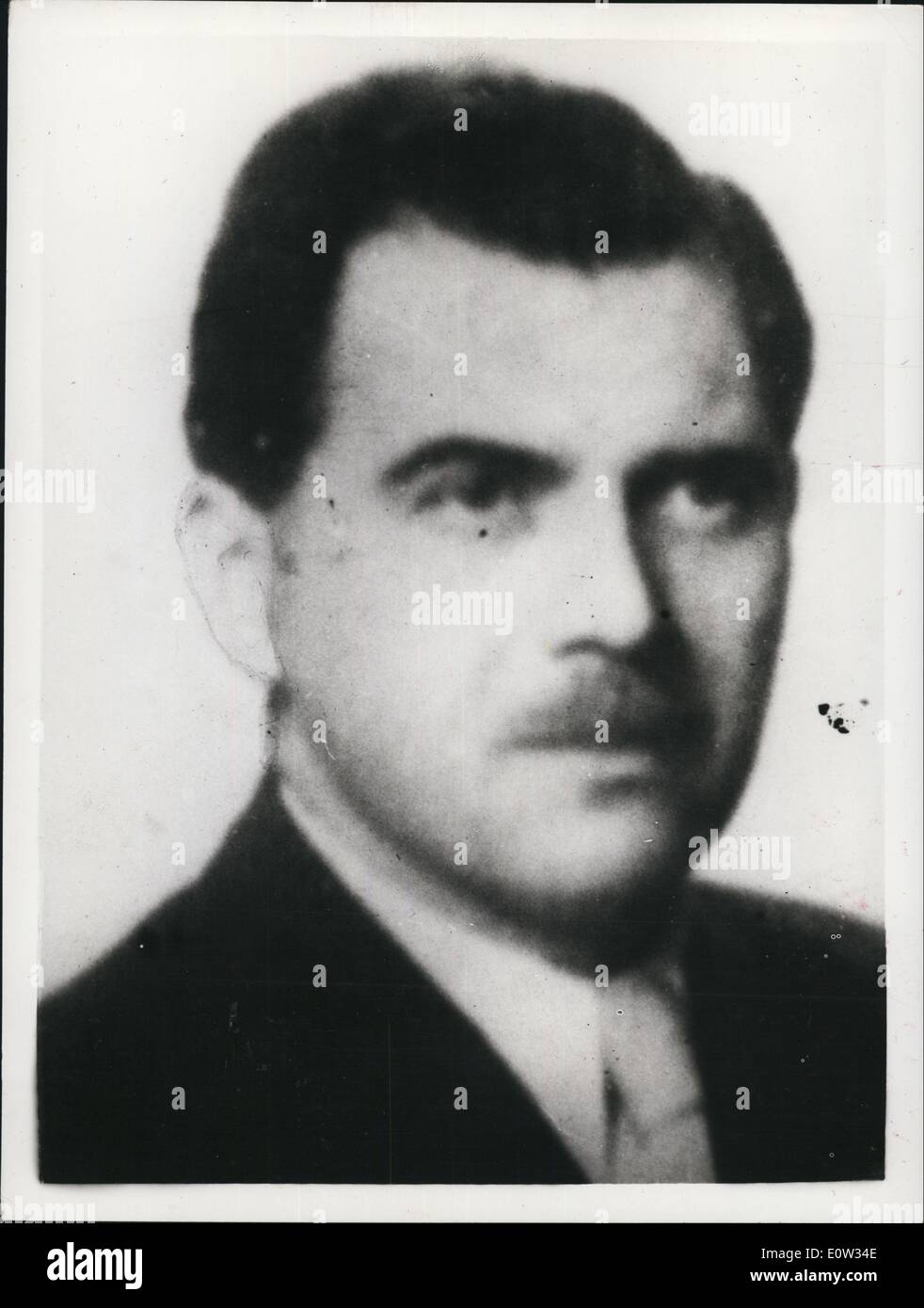 3. März 1961 - beschlagnahmt der Arzt von Auschwitz berichtet von israelischen Agenten... Joseph Mengele, die lange gesucht Arzt des Lagers Auschwitz Horror-wird berichtet, dass vom israelischen Geheimdienst-Agenten in Argentinien beschlagnahmt worden- und soll auf Weg nach Israel Bysea... Mengele gesagt berüchtigt für seine fantastische Experimente auf Mütter und Babies-wird voraussichtlich ein Zeuge im Prozess gegen Adolf Eichmann-beschuldigt die Massenschlachtung von Juden in Auschwitz. Der Prozess gegen Eichmann öffnet ein Jerusalem nächsten Monat Stockfoto