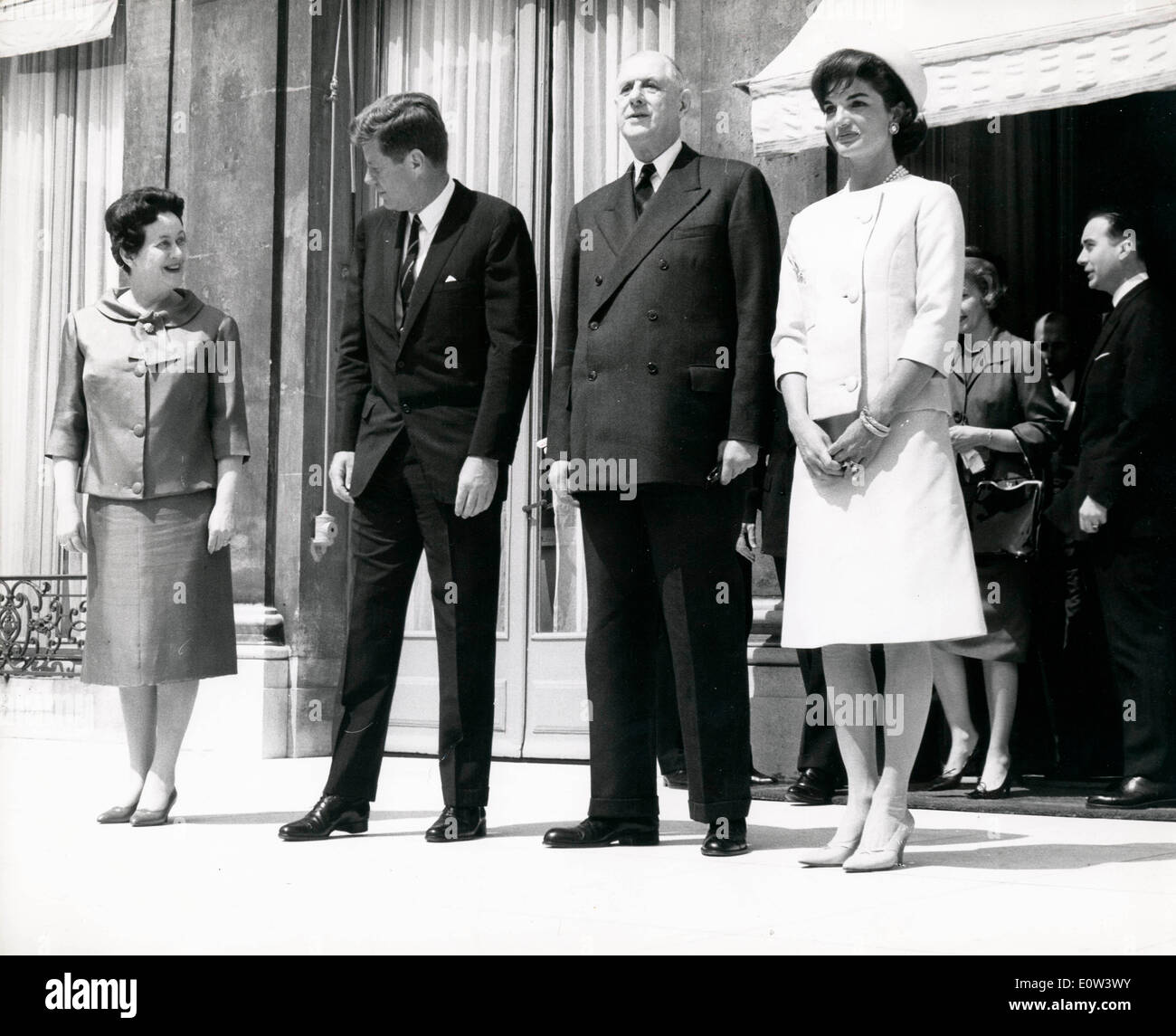 Präsident Kennedy und Jackie Besuch Charles de Gaulle Stockfoto