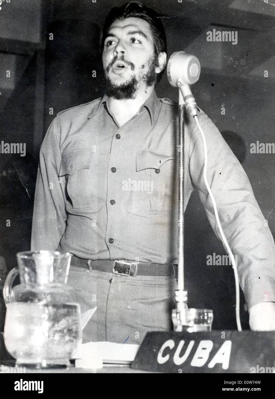 Che Guevara spricht an der Wirtschafts- und sozialen Interamerikanischen Konferenz Stockfoto