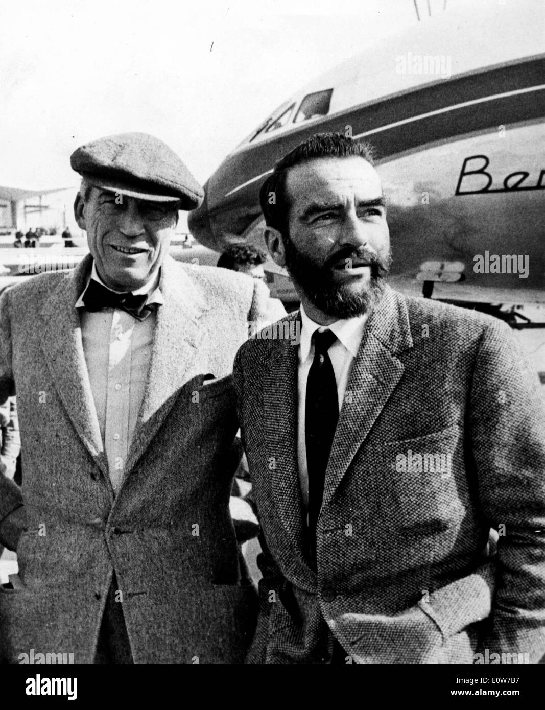 Schauspieler Montgomery Clift mit John Huston Stockfoto