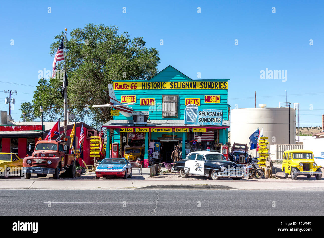 Souvenirläden, Seligman, Arizona, Vereinigte Staaten von Amerika Stockfoto