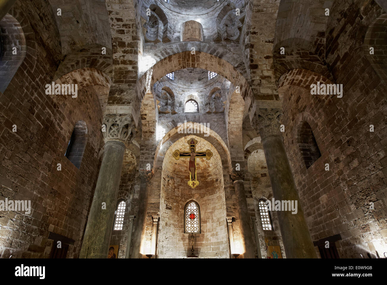 Kuppel, unvollendet, San Cataldo, normannische Kirche von 1154, Palermo, Sizilien, Italien Stockfoto